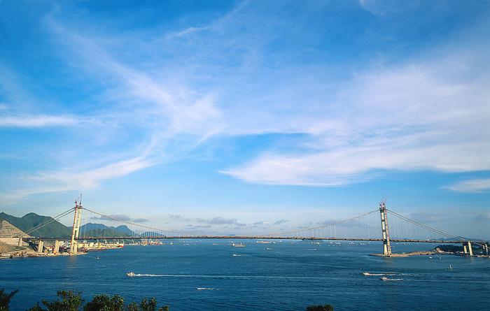 Tsing Ma Bridge is a key city landmark of Hong Kong.
