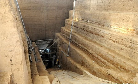 The file picture taken on Dec. 30, 2009 shows the archaeological site where the Mausoleum of Cao Cao is located in Anyang, a city in central China's Henan Province. The Mausoleum of Cao Cao, a legendary Chinese warlord during the Three Kingdoms period (208-280 A.D.), has recently been declared as Cultural Relics under Provincial Protection. The tomb is located near the Yellow River and the city of Anyang, where Cao Cao ruled the Kingdom of Wei from 208 to 220, when he died at the age of 65. 