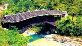 Ancient covered bridge in Taishun County