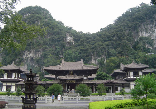 The Hall of the Celestial Kings in the Seven Star Park of Guilin is an imposing traditional style temple.