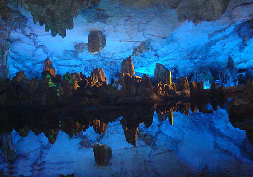 The Reed and Flute Cave enjoys equal fame with the Elephant Trunk Hill as top attrctions in Guilin