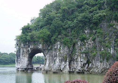 The Elephant Trunk Hill is naturally like a giant elephant drawing water by the Li River, Guilin.