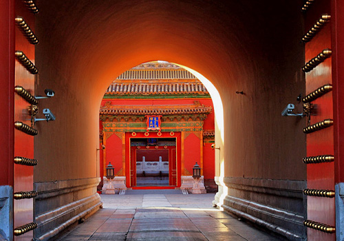 A glance at a gate of the Forbidden City