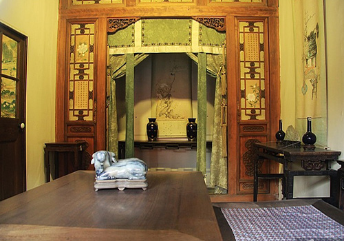 A room inside the Hall of Mental Cultivation is furnished and decorated in its original style.