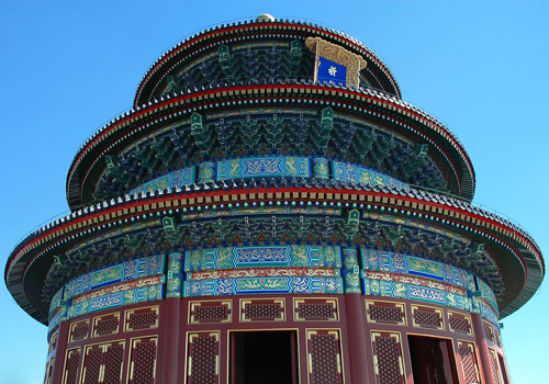 A vertical view of the Temple of Heaven,Beijing