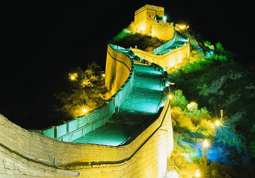 Fantastic night view of the Badaling Great Wall.