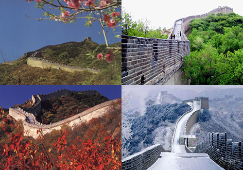 Beautiful landscaps of the Badaling Great Wall in four seasons.
