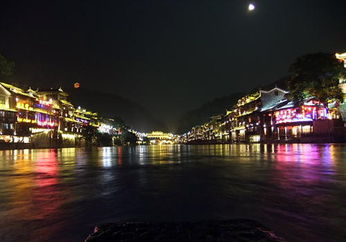 The phoenix town looks splendid at night.