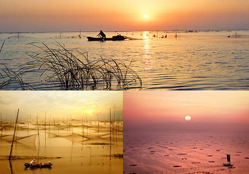 Sunset and fishing life at the peaceful small county,Weishan Lake is your best choice when visiting to Qufu.
