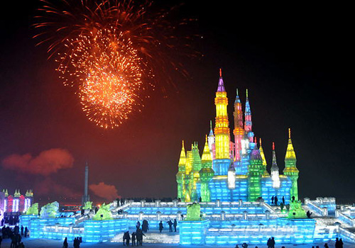 Harbin Great Snow and Ice World by the Songhua River,Harbin