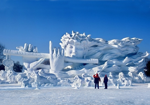 Snow sculpture Shepherd’s Melody,Snow Sculpture Exposition,Harbin