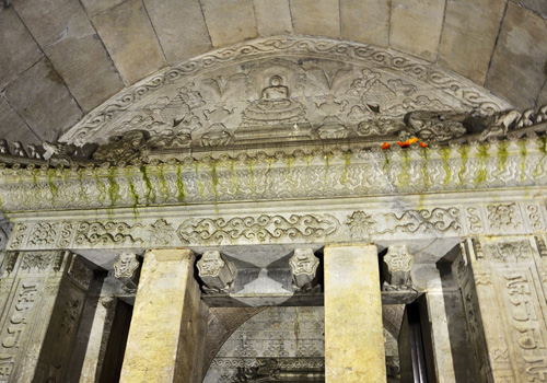 One corner of the ceiling of the underground palace of the Qianling Mausoleum.