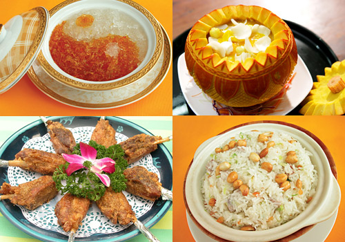 Rice and dishes in Tang Paradise of Xi'an.