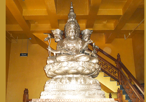 Buddha enshrined and worshiped inside the temple,Shanghai