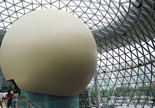 IMAX spheroid screen cinema in the museum is rather impacting.