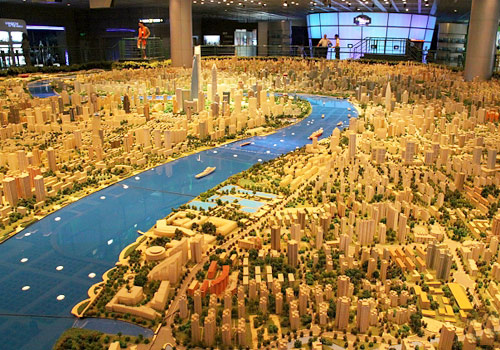 Shanghai Urban Planning Exhibition Center is the first kind in China showcasing a city's development.