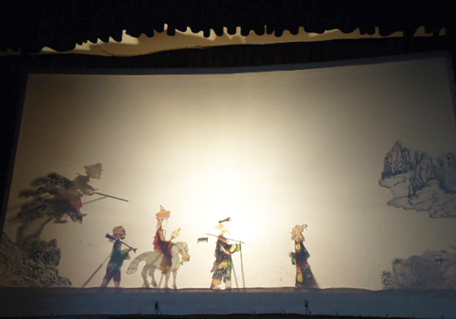 Shadow play showed in Huimin Street,Xi'an