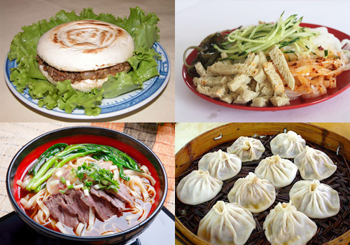 All sorts of delicious food in Huimin Street,Xi'an