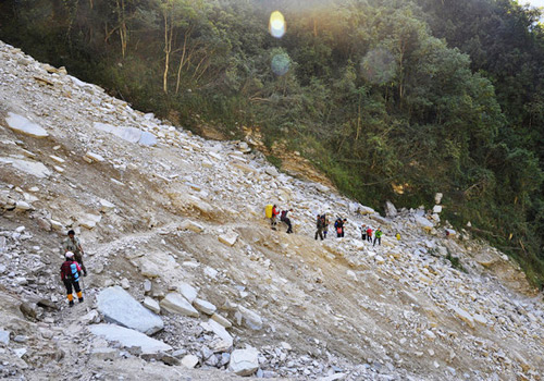 Hard hiking roads to Medog,Tibet