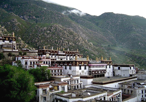 The Drepung Monastery is located on Gambo Utse Mountain, 10 km west of Lhasa City, Tibet Autonomous Region.