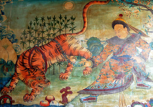 One of the murals in Norbulingka of Lhasa,Tibet.