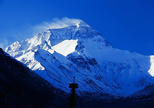Mount Everest with flag clouds-the highest vane in the world,Tibet