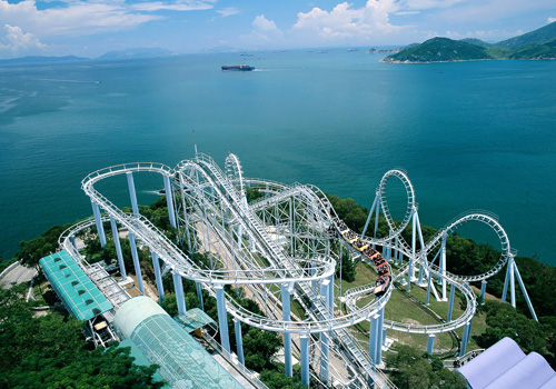 Some exciting ride facilities in Hong Kong Ocean Park.