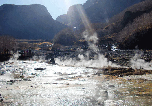 A hot spring of the Changbai Mountain.