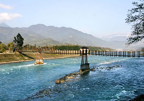 Annan Rope Bridge of Dujiangyan Irrigation System,Chengdu