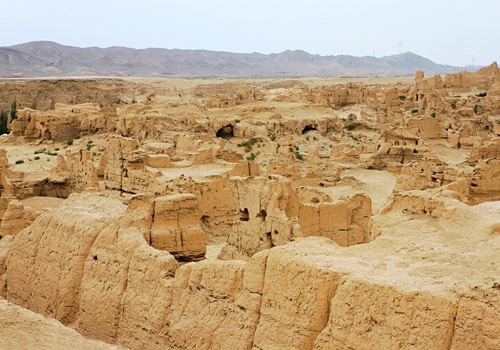 A full view of the Ancient City of Jiaohe,Turpan