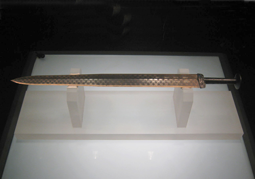 The bronze sword of Goujian,which was made in the late Spring and Autumn Period,Wuhan