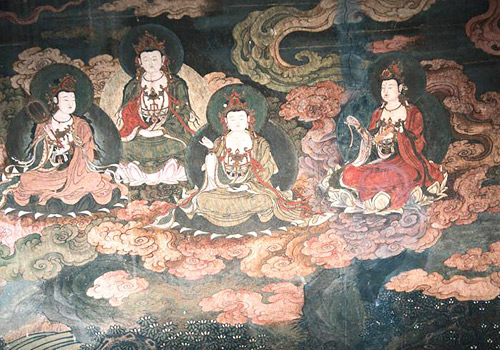 Diverse themes of mural paintings can be found in Bizaklik Thousand Buddha Caves,such as Bodhisattva,dragon decorations and Four Heavenly Kings.
