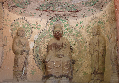 Bingling Temple Caves is famous for stone statues and exquisite murals.