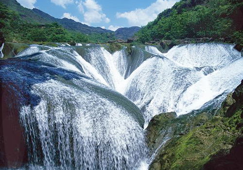 Yinlianzhui Waterfall in the scenic area,Anshun
