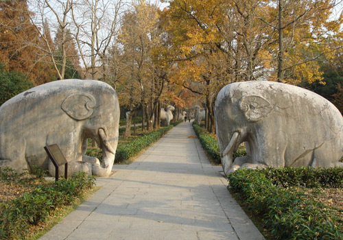 The animal stone sculptures of Ming Xiaoling Mausoleum,Nanjing attrctions.
