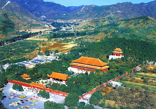 The aeroview of the Chang Mausoleum (the ancestral mausoleum of Ming Tombs),Beijing