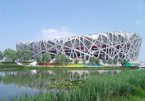 The Beijing National Stadium is the main Olympic stadium as one of the landmarks of the Beijing 2008 summer Olympic Games. 