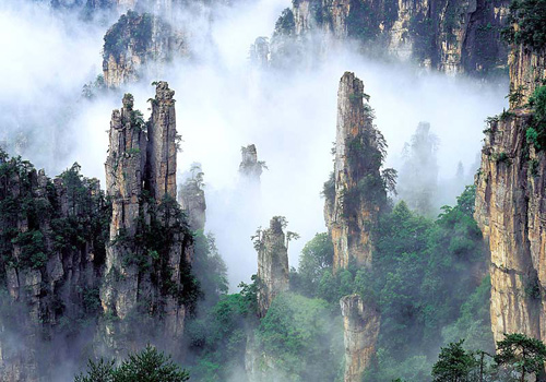 Wulingyuan Scenic Area,famous Zhangjiejie attraction,Hunan Province.