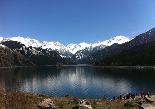 The Heavenly Lake on Heavenly Mountain in Urumqi is a famous highland lake of China.
