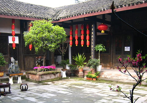 An traditional local countyard at Ciqikou Old Town,Chongqing attractions.