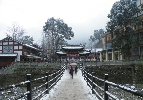 On the back side of the mountain is a town called Du Jiang Yan, it is 70km from Cheng Du, and take sup an area of a hundred square kilometers.