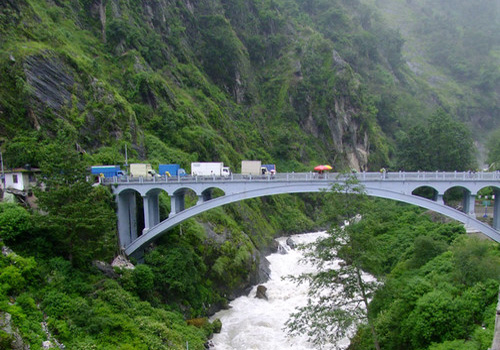 The Sino-Nepal Friendship Bridge in Zhuangmu Port,Shigatse