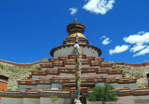 Kumbum Stupa is the most eye-catching architecture in Pelkor Chode Monastery,Gyantse.