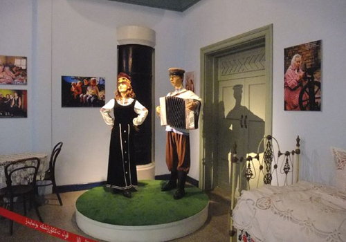 Minority people's costumes are displayed in Xinjiang Uygur Autonomous Region Museum.