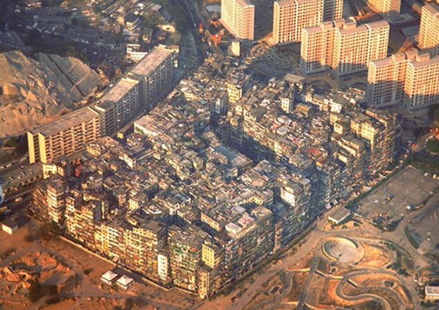 The overview of the past Kowloon Walled City, Hong Kong