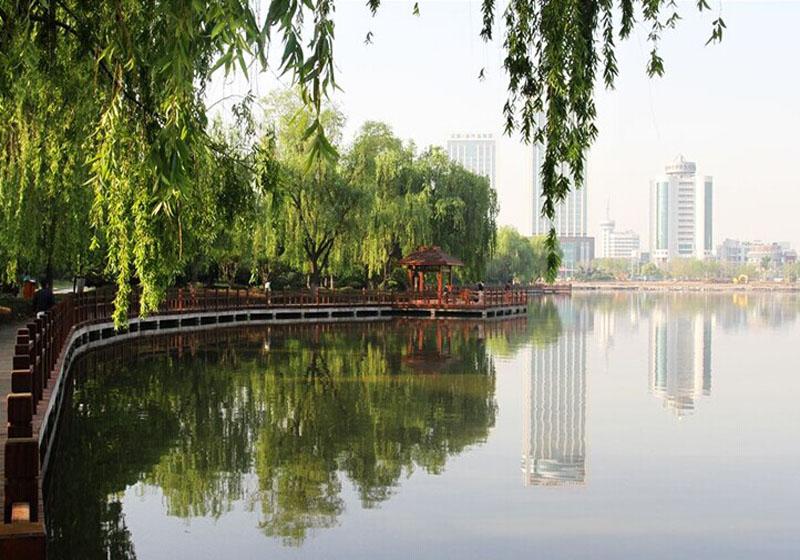 Lake accounts for three quarters of the total area of Nanhu Lake Park in Nanning, China