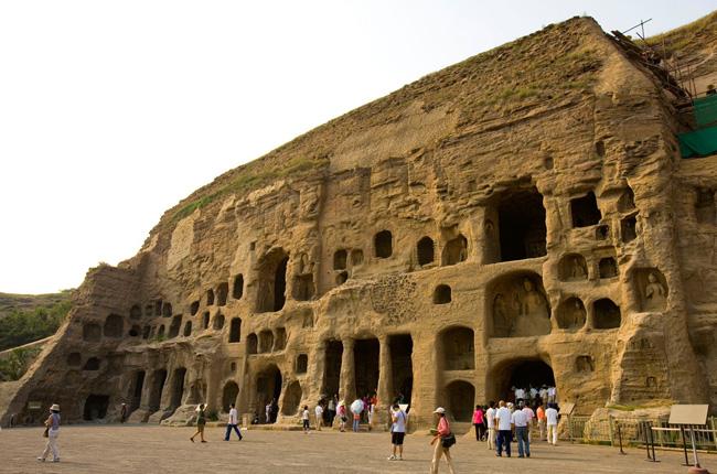 Yungang Grottoes is a large stone caving art treasury.