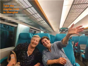 Take maglev train in Shanghai