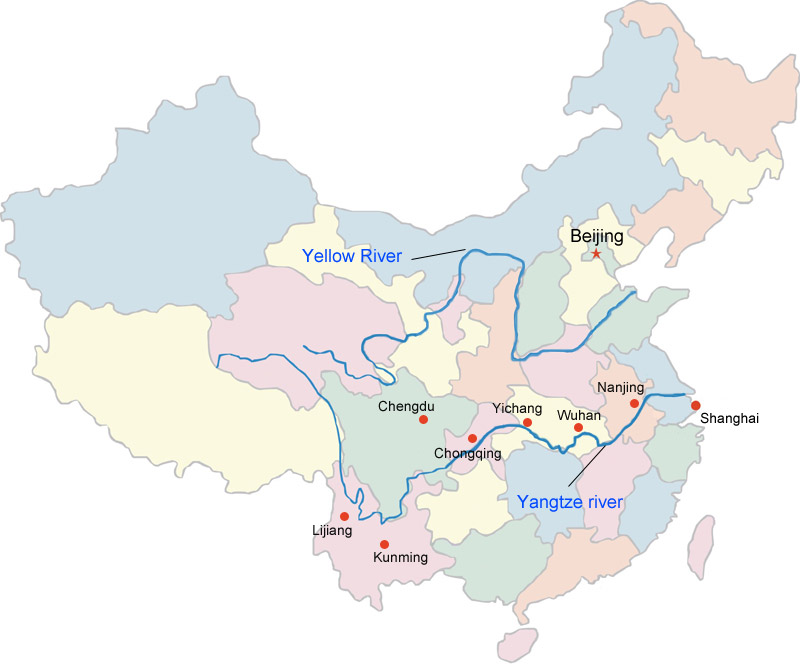 Chang Jiang River Map Yangtze River Maps , Yangtze River Cruise Guide, Yangtze Cruise.