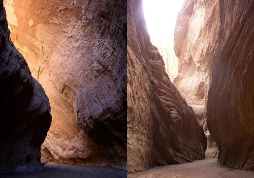 Tianshan Great Canyons change as mountains change. Sometimes the space in between is narrow, sometimes wide; the widest is 53 metres, while the narrowest is 0.4 metres!